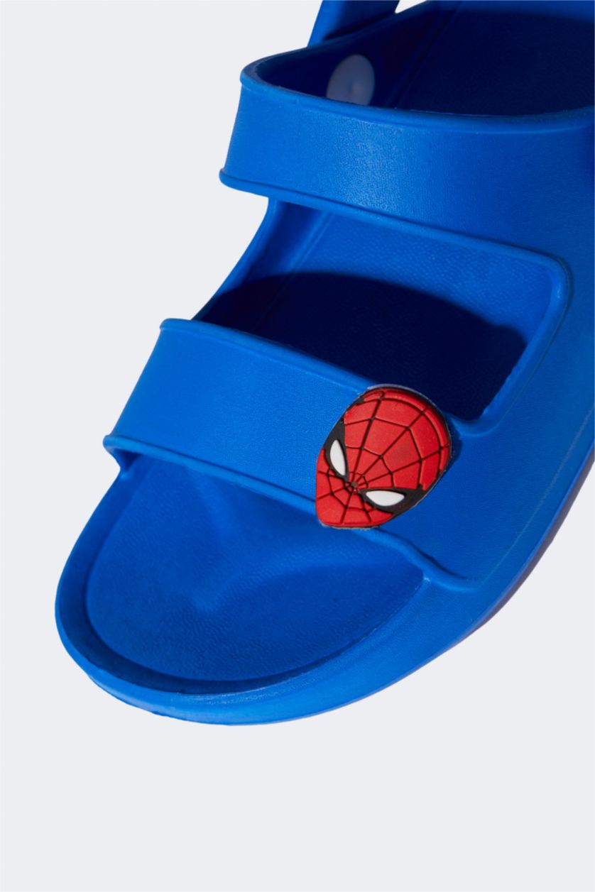 GARÇONS Marin Sandales à talons plats à lacets sous licence Spiderman pour garçons