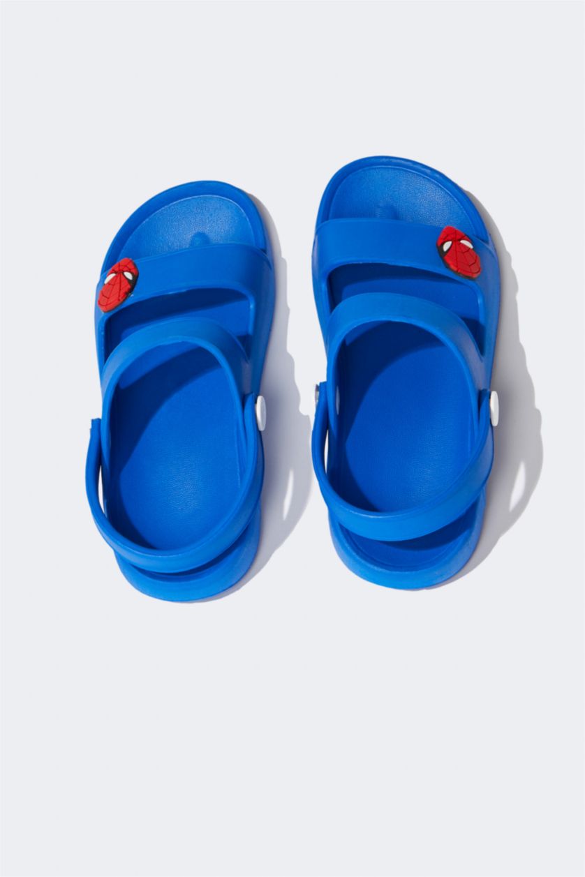 GARÇONS Marin Sandales à talons plats à lacets sous licence Spiderman pour garçons