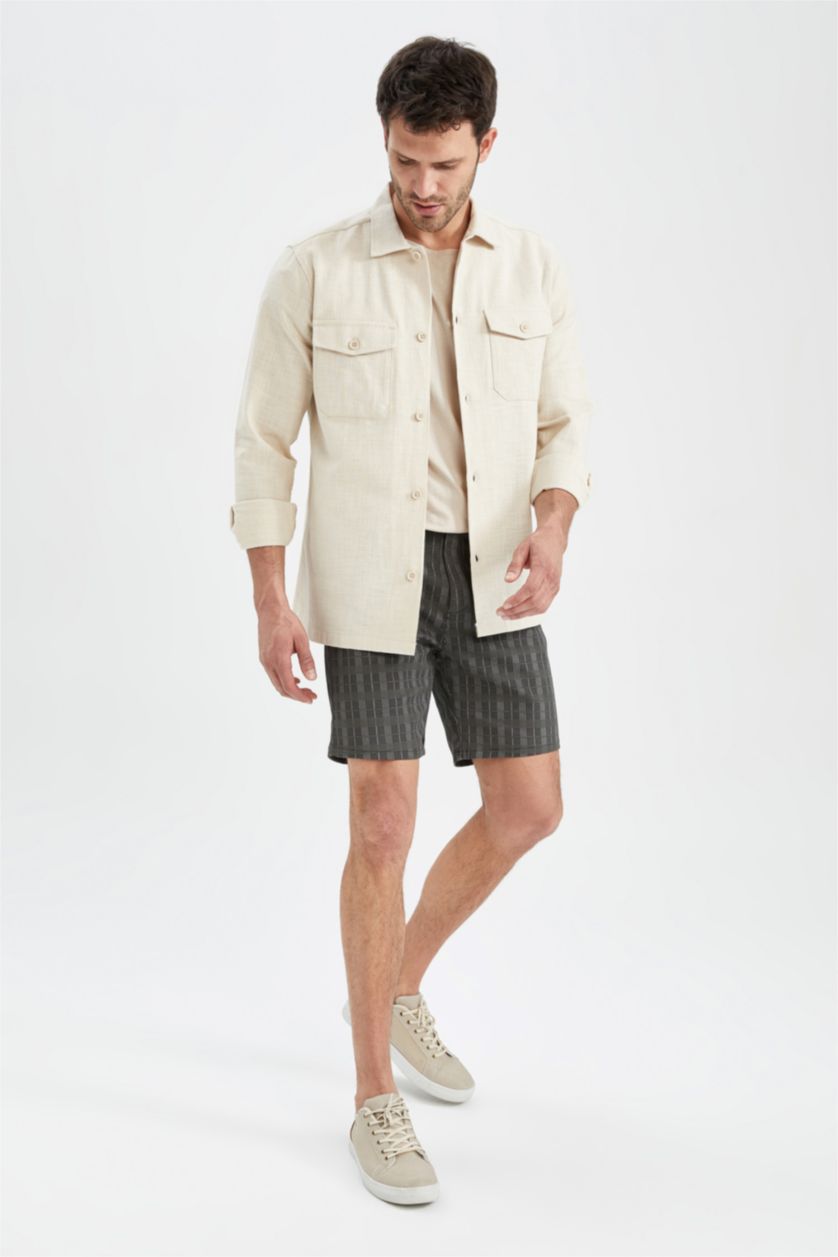 HOMME Beige Clair Chemises à manches longues Coupe Régulière