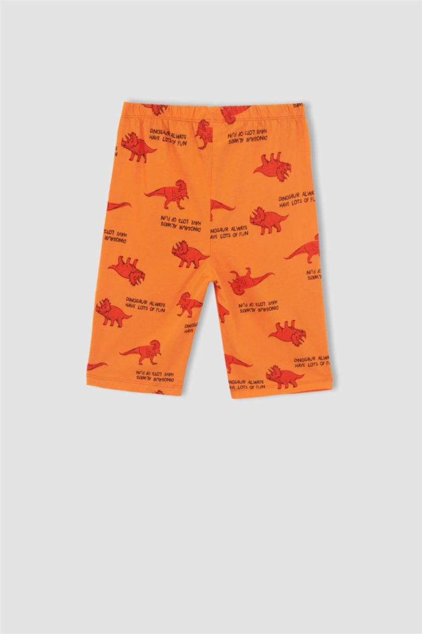 GARÇONS Orange Ensemble de pyjama en coton à manches courtes à motif dinosaure pour garçon