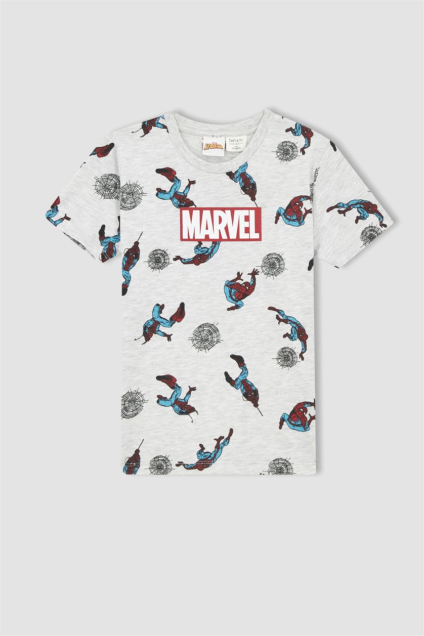 Мальчики и подростки Светло-серый меланж Пижама Marvel из хлопка для мальчиков