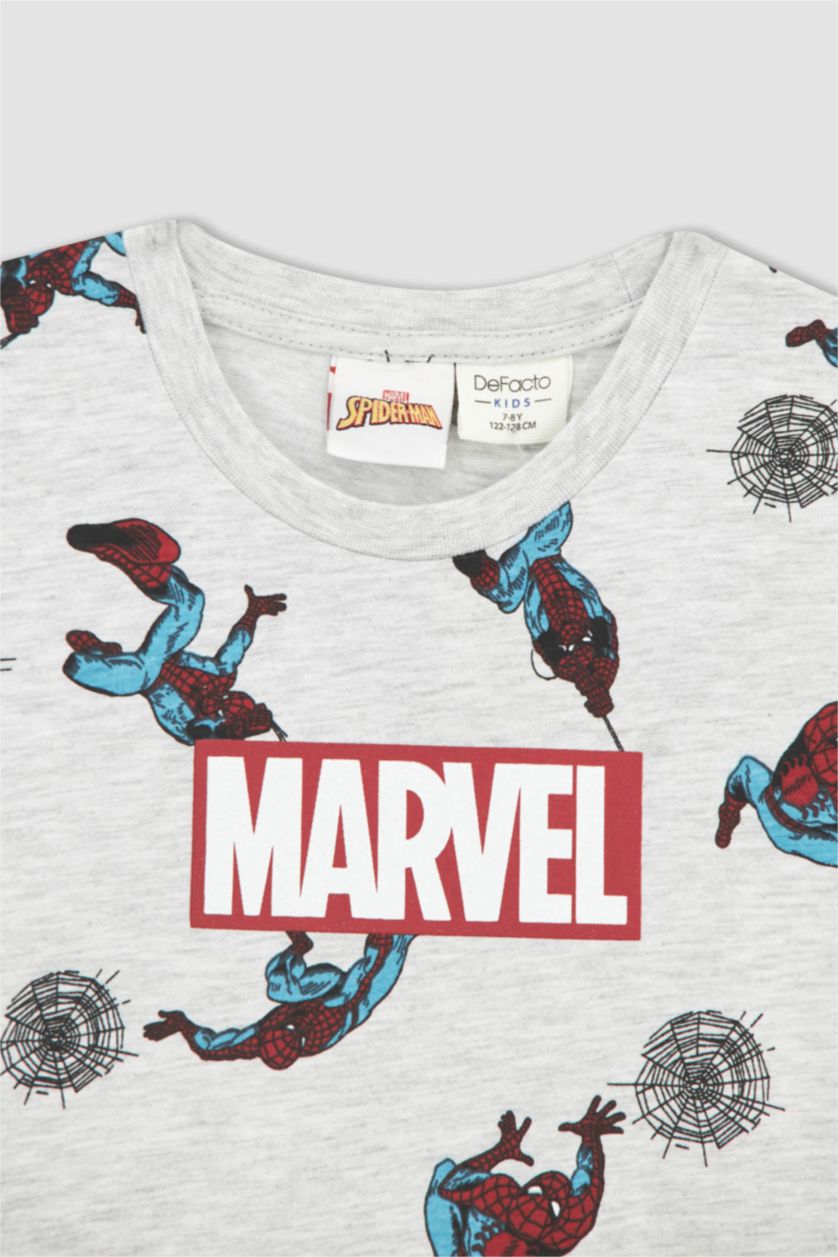 Мальчики и подростки Светло-серый меланж Пижама Marvel из хлопка для мальчиков