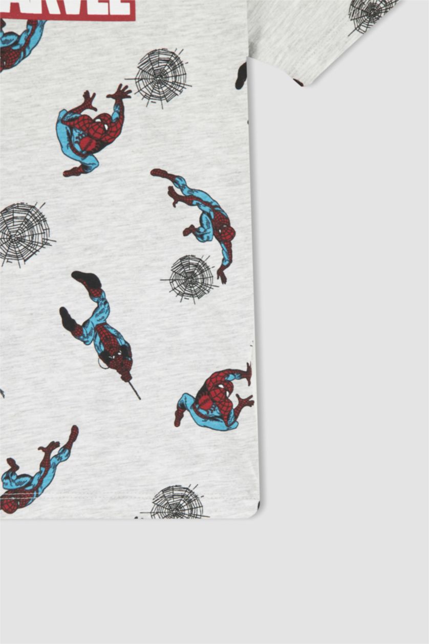 Мальчики и подростки Светло-серый меланж Пижама Marvel из хлопка для мальчиков