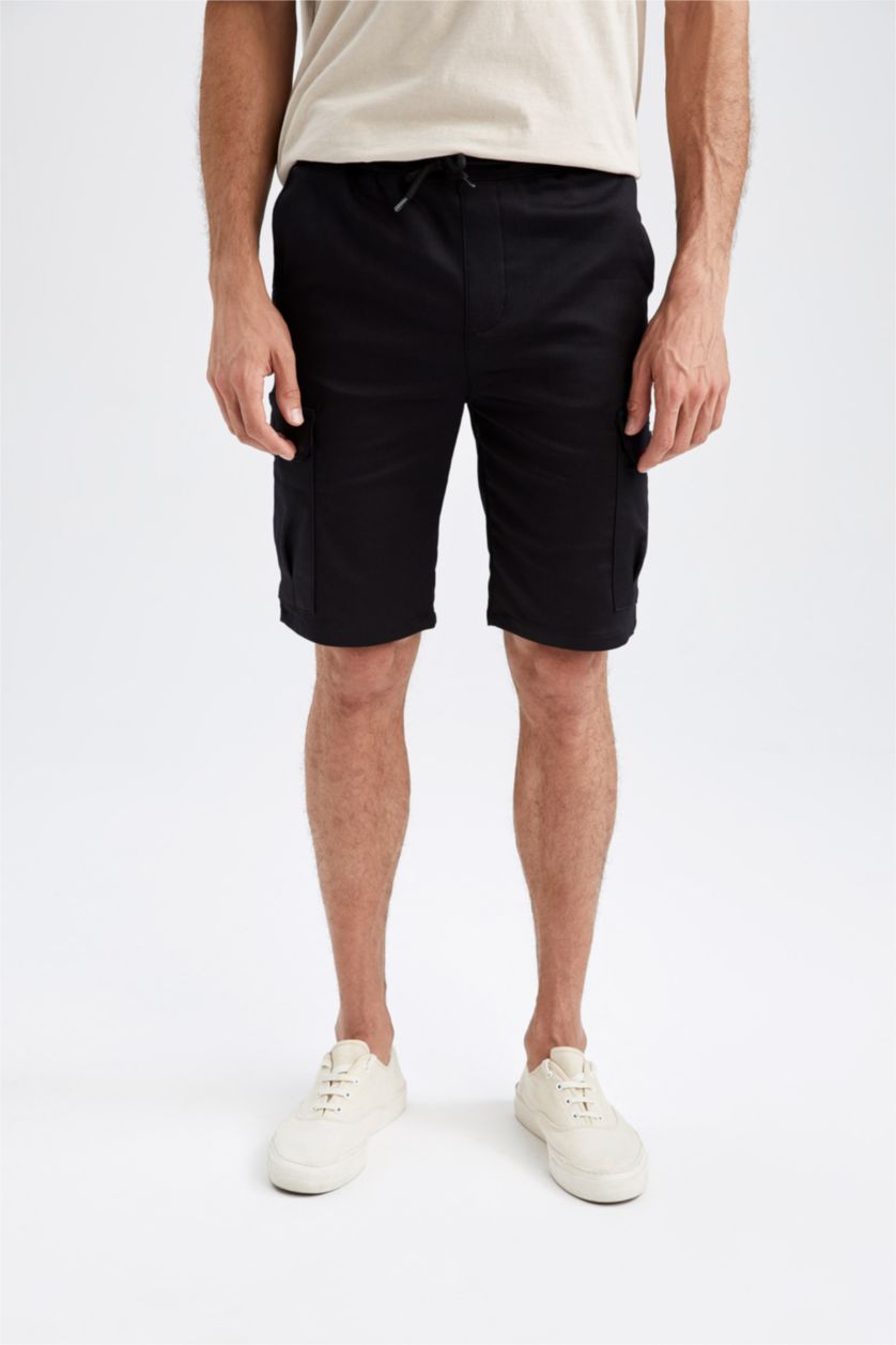 MAN Black Regular Fit Bermuda