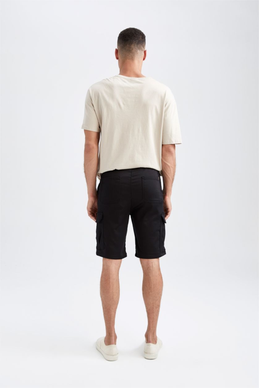 MAN Black Regular Fit Bermuda