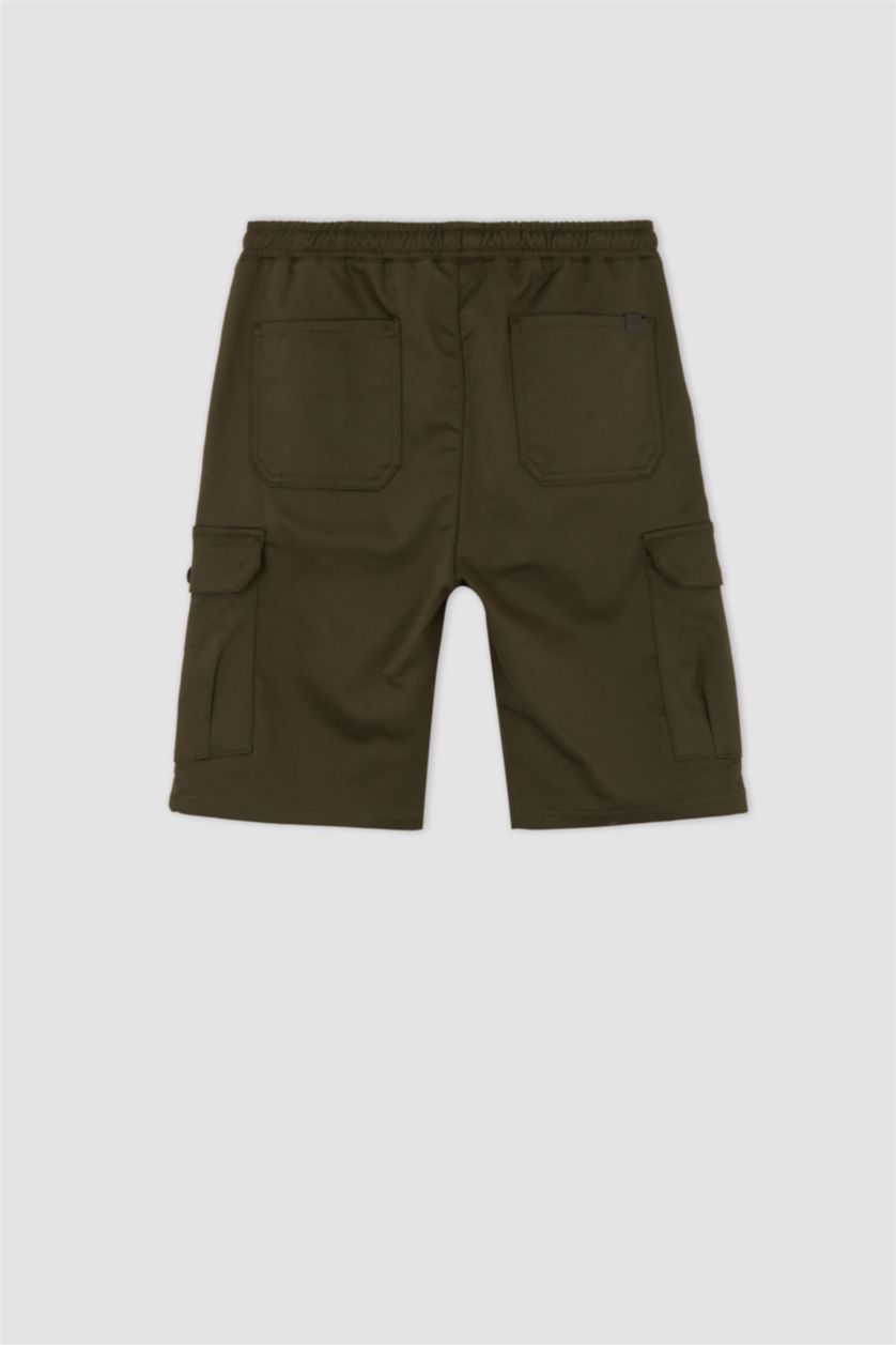 HOMME Kaki Short Bermuda à coupe régulière
