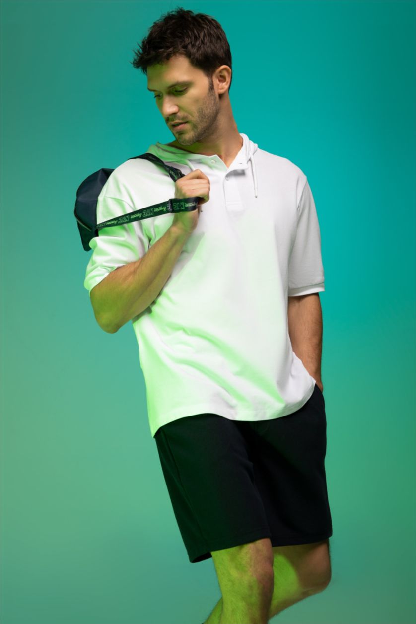 MAN White Oversize Fit Pique Short Sleeve T-Shirt