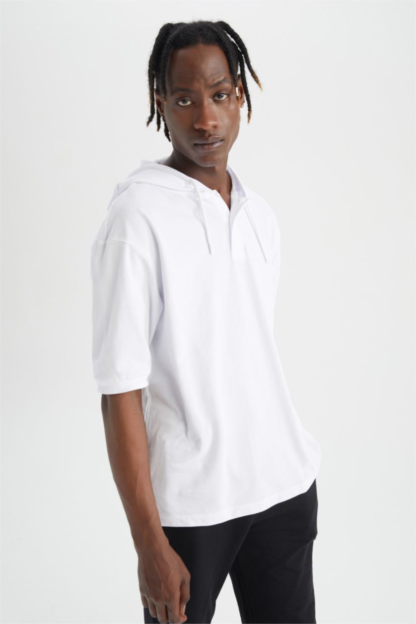 MAN White Oversize Fit Pique Short Sleeve T-Shirt