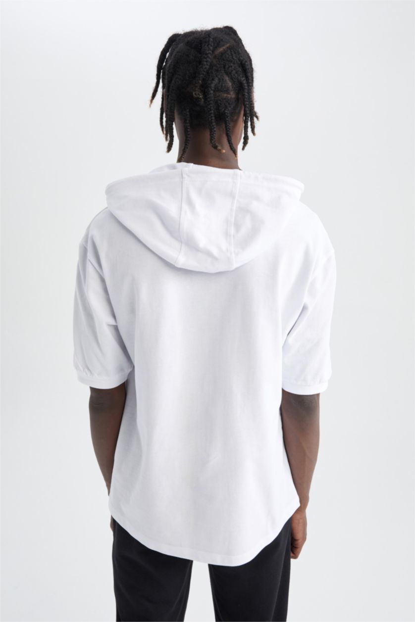 MAN White Oversize Fit Pique Short Sleeve T-Shirt