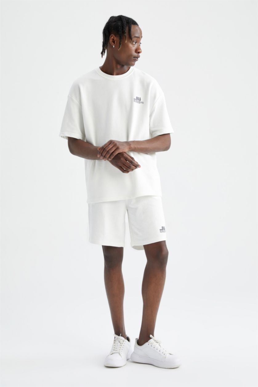 MAN Ecru Relax Fit Shorts