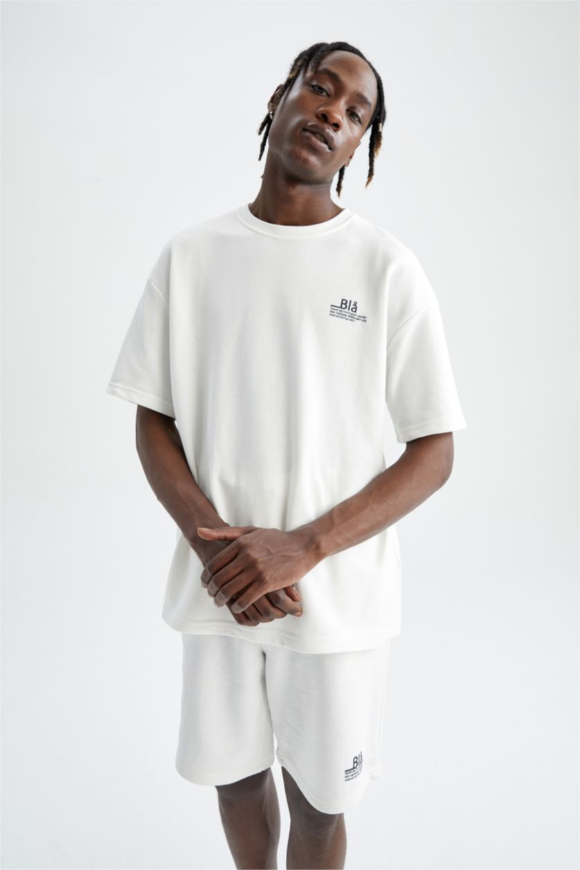 MAN Ecru Relax Fit Shorts