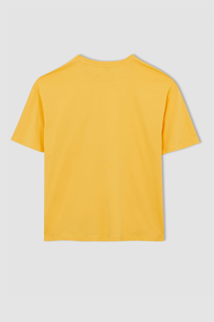 MAN Yellow Oversized Short Sleeve One Side Pocket T-Shirt