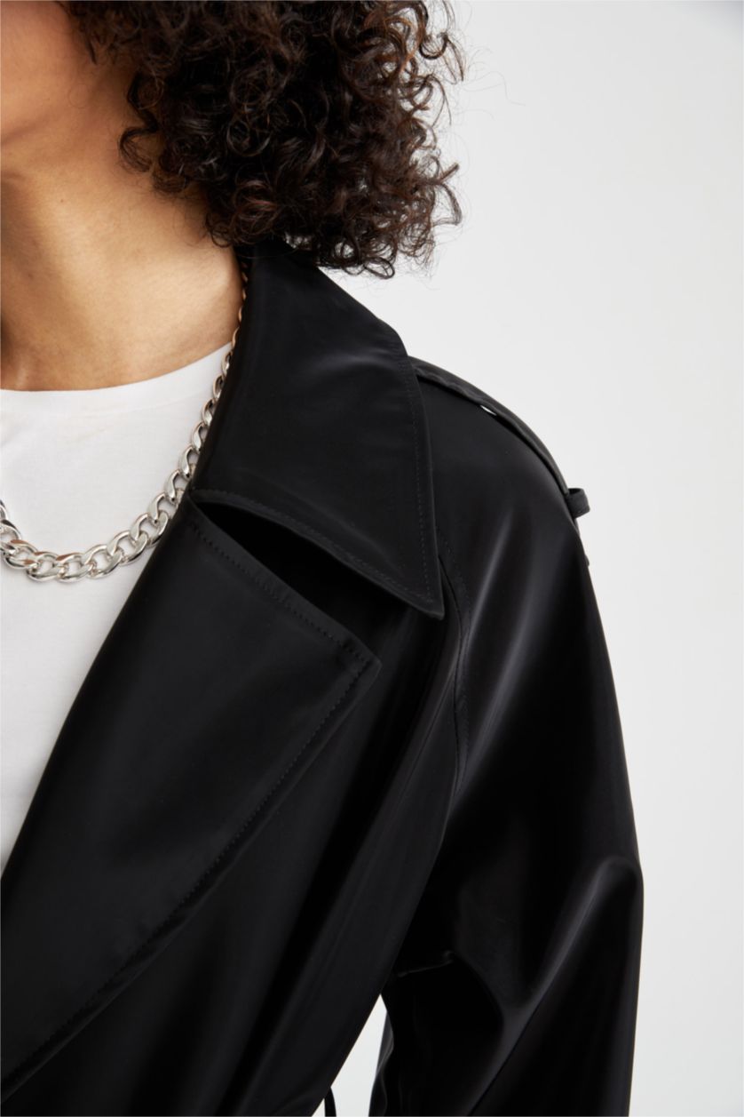 Kadın Siyah Trençkot