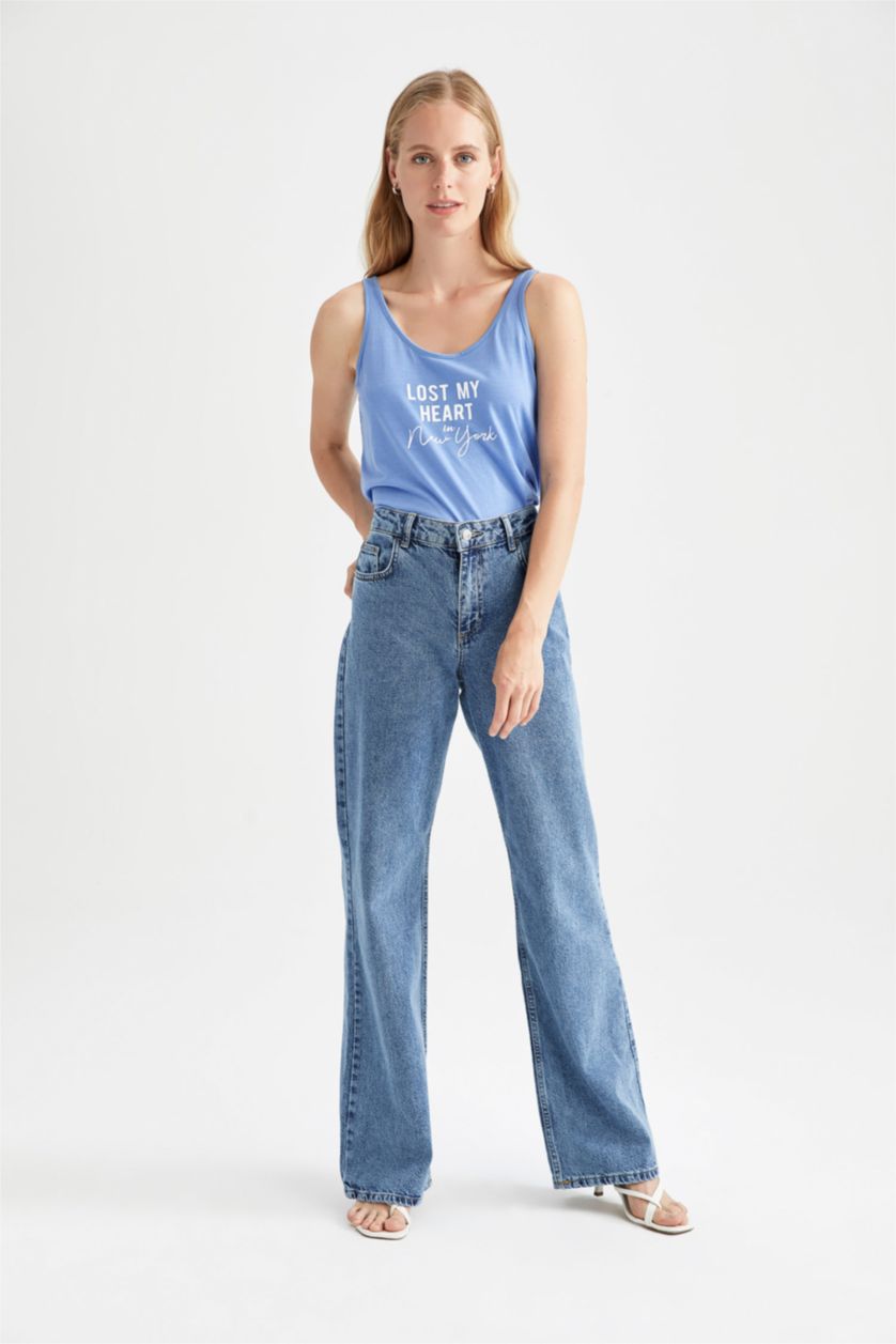 FEMME Bleu Coupe Régulière