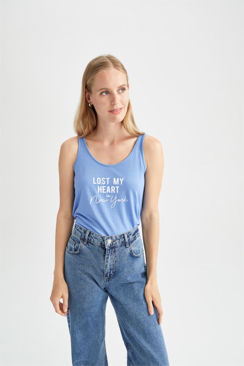 FEMME Bleu Coupe Régulière