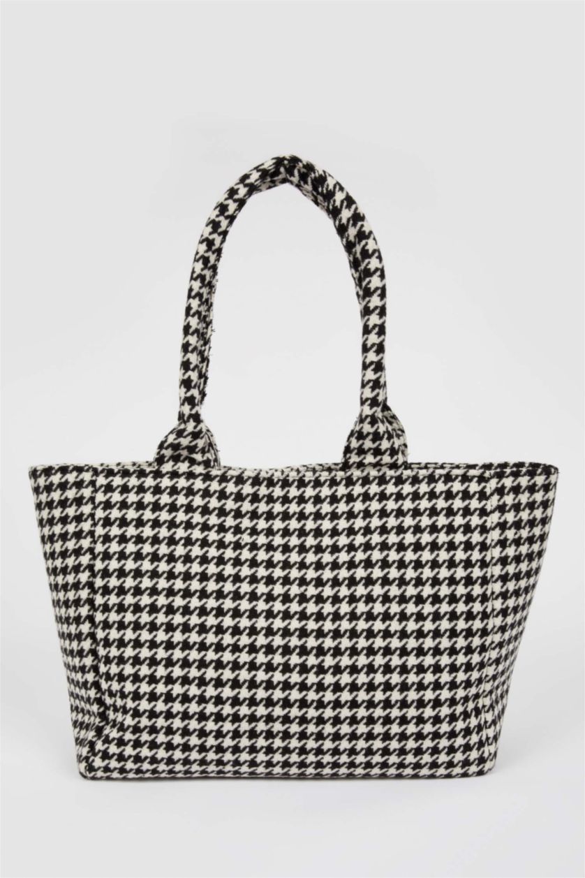 WOMAN Karma Women's Large Faux Leather Crowbar Pattern Tote Shoulder Bag