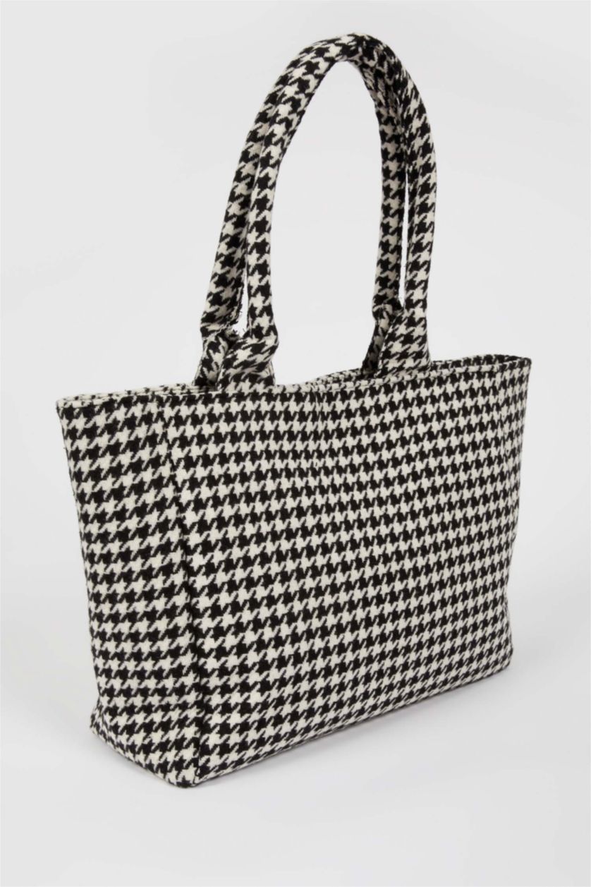 WOMAN Karma Women's Large Faux Leather Crowbar Pattern Tote Shoulder Bag