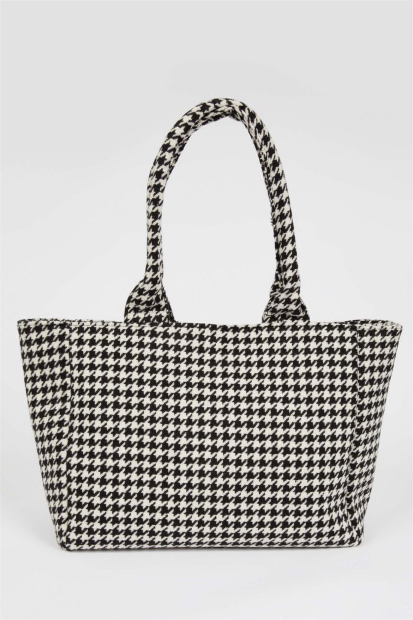 WOMAN Karma Women's Large Faux Leather Crowbar Pattern Tote Shoulder Bag