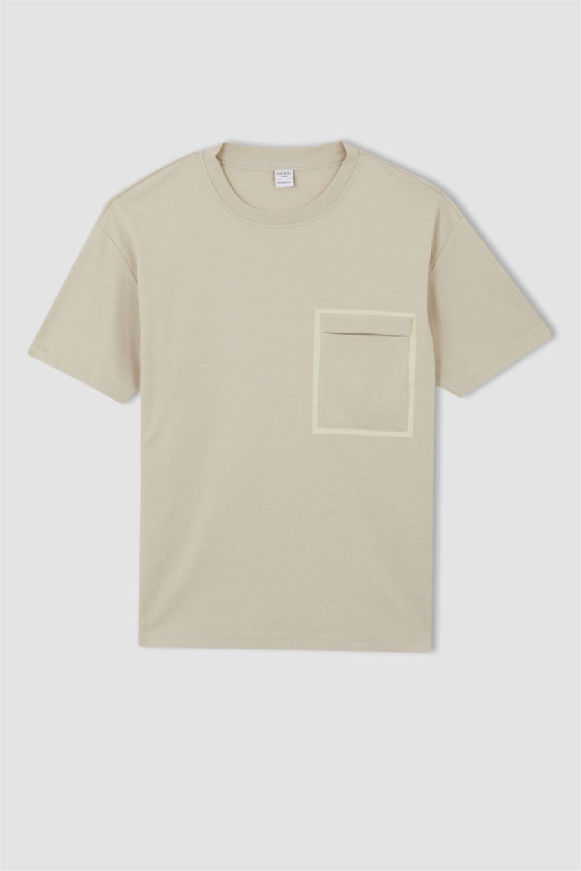 Man Stone Boxy Fit Short Sleeve One Side Pocket T-Shirt