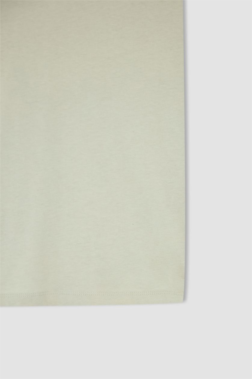 HOMME Beige Débardeur en coton peigné coupe slim à col rond