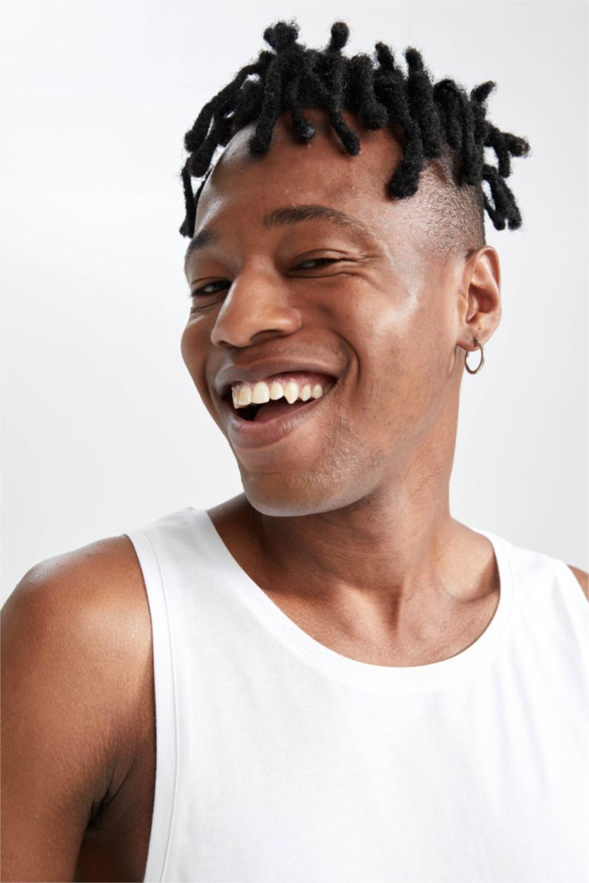 MAN White Slim Fit Strappy Vest