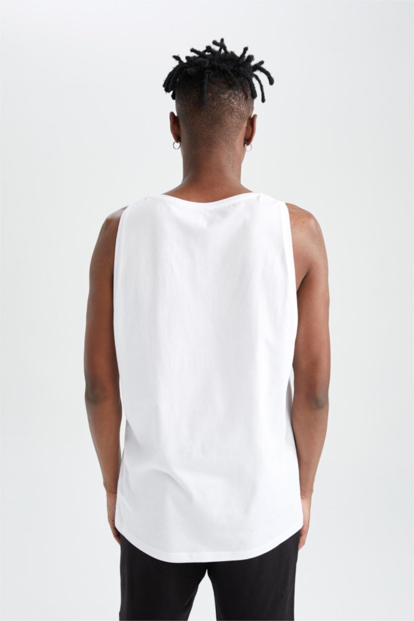 MAN White Slim Fit Strappy Vest