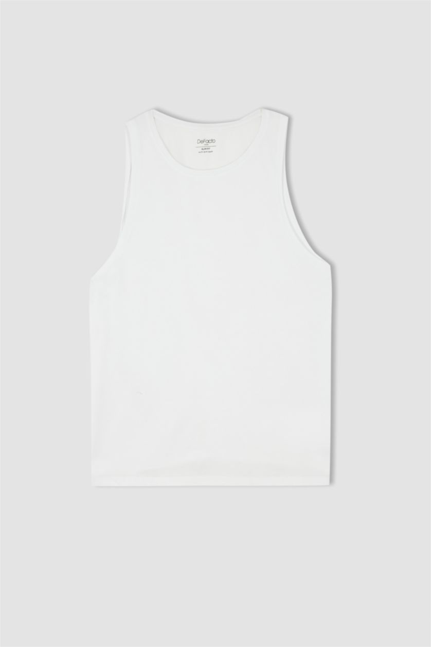 MAN White Slim Fit Strappy Vest