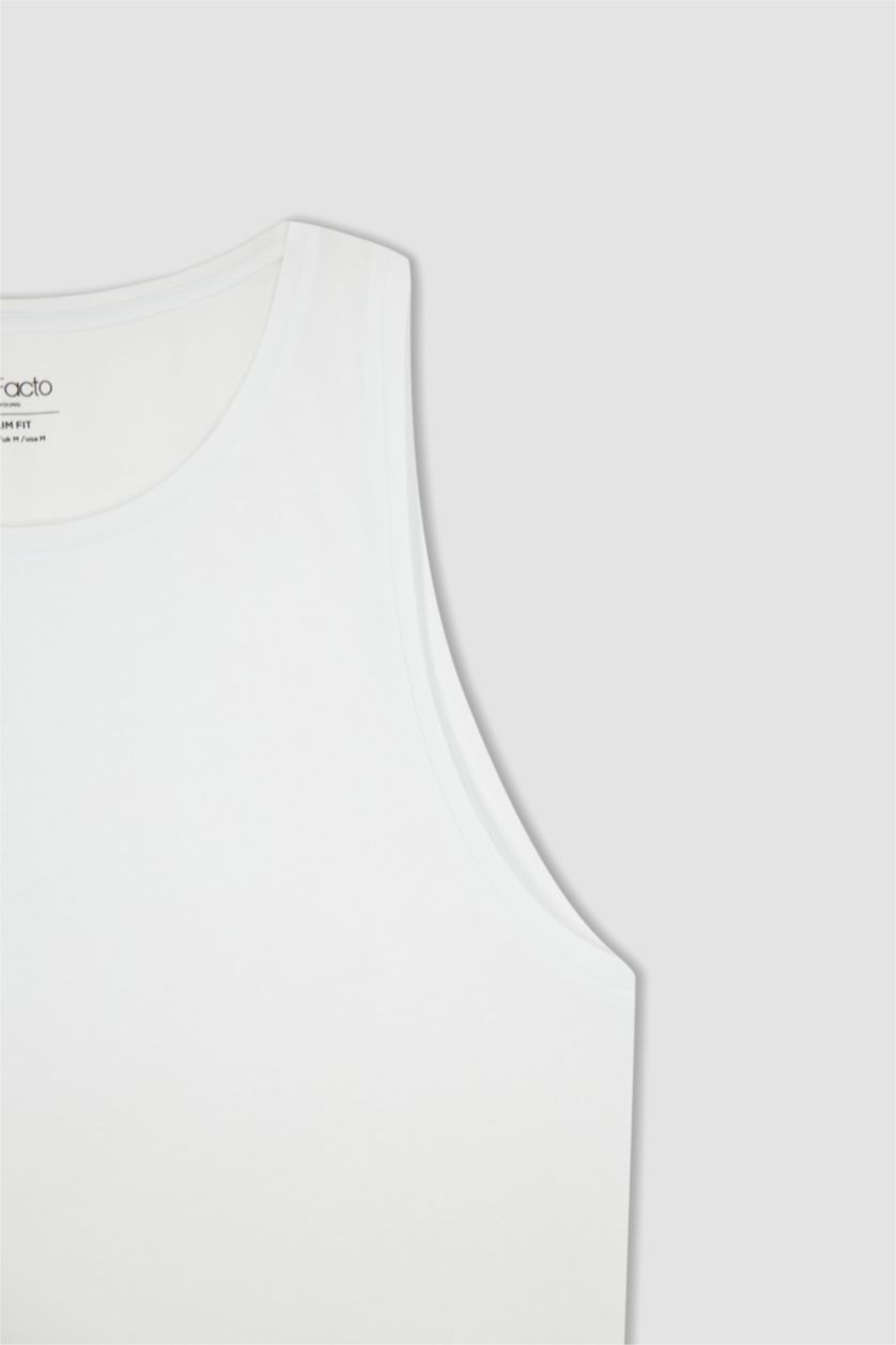 MAN White Slim Fit Strappy Vest