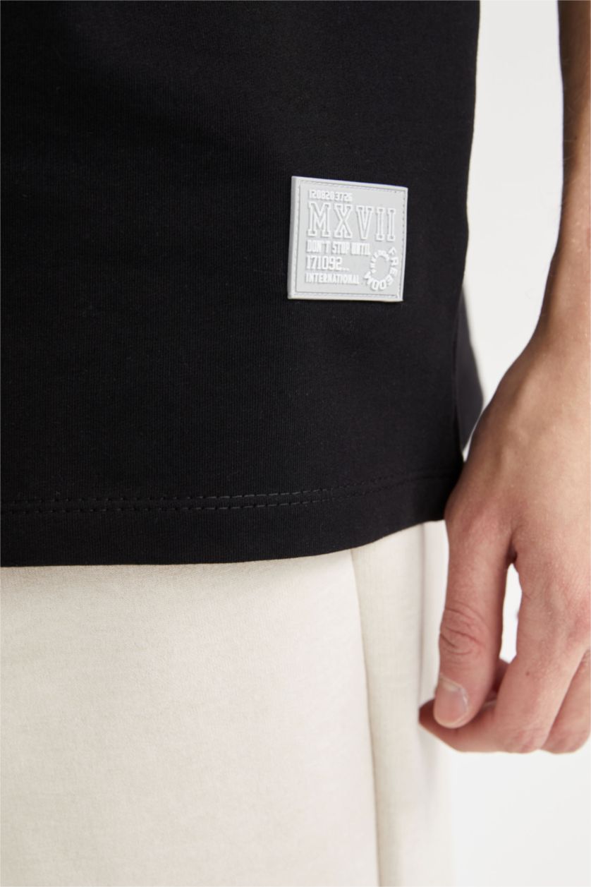 MAN Black Cool Oversize Fit Hooded Kangaroo Pocket Sleeveless T-Shirt