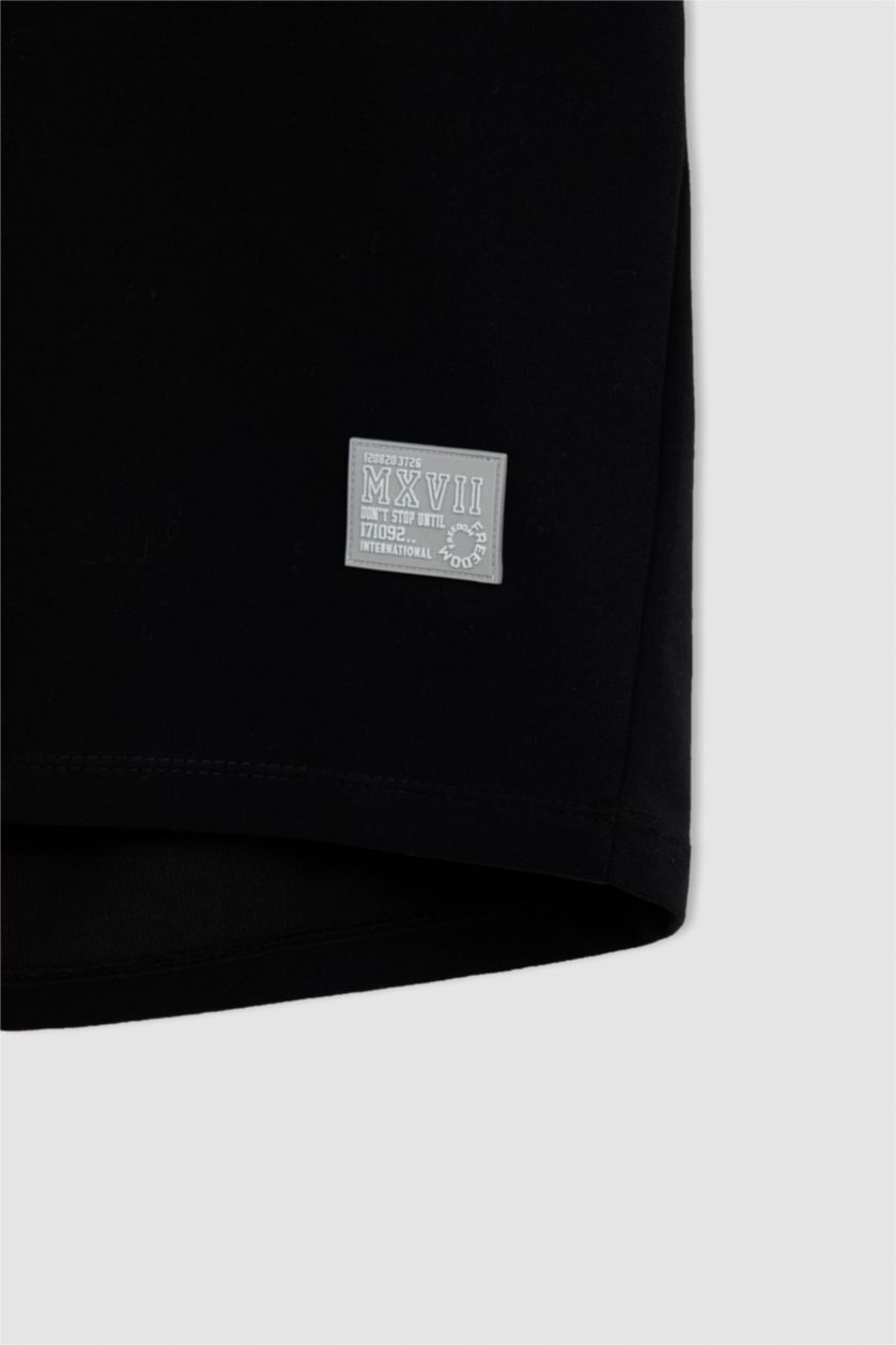 MAN Black Cool Oversize Fit Hooded Kangaroo Pocket Sleeveless T-Shirt