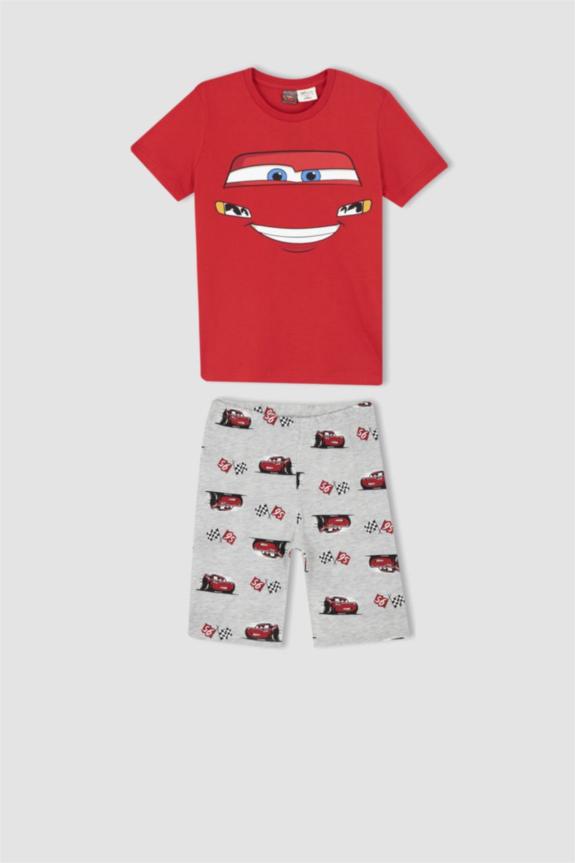 Erkek Çocuk - Genç Erkek Kırmızı Erkek Çocuk Cars 3 Kısa Kollu Pamuklu Pijama Takım
