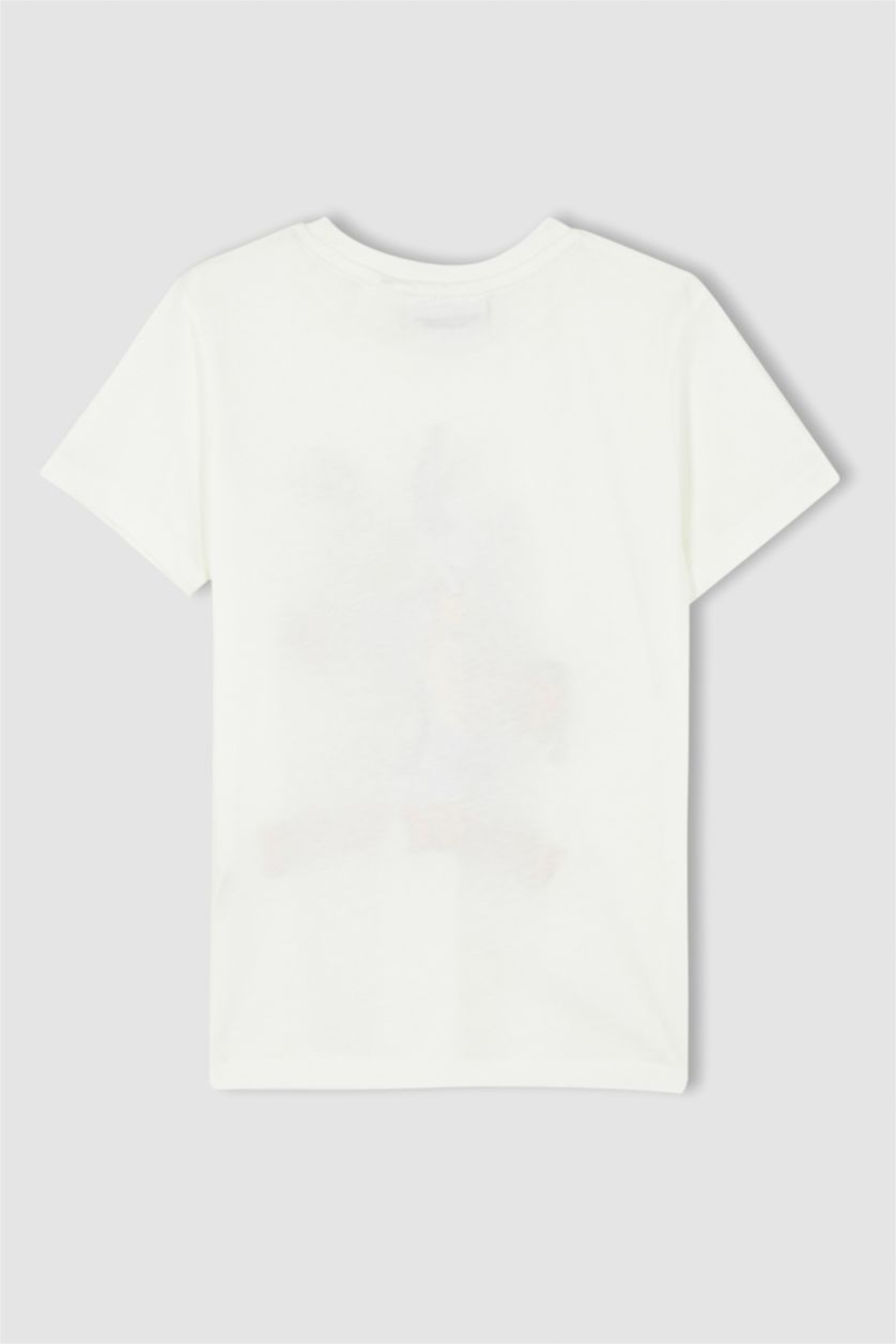 GARÇONS Blanc Ensemble de pyjama en coton à manches courtes sous licence Looney Tunes pour garçon