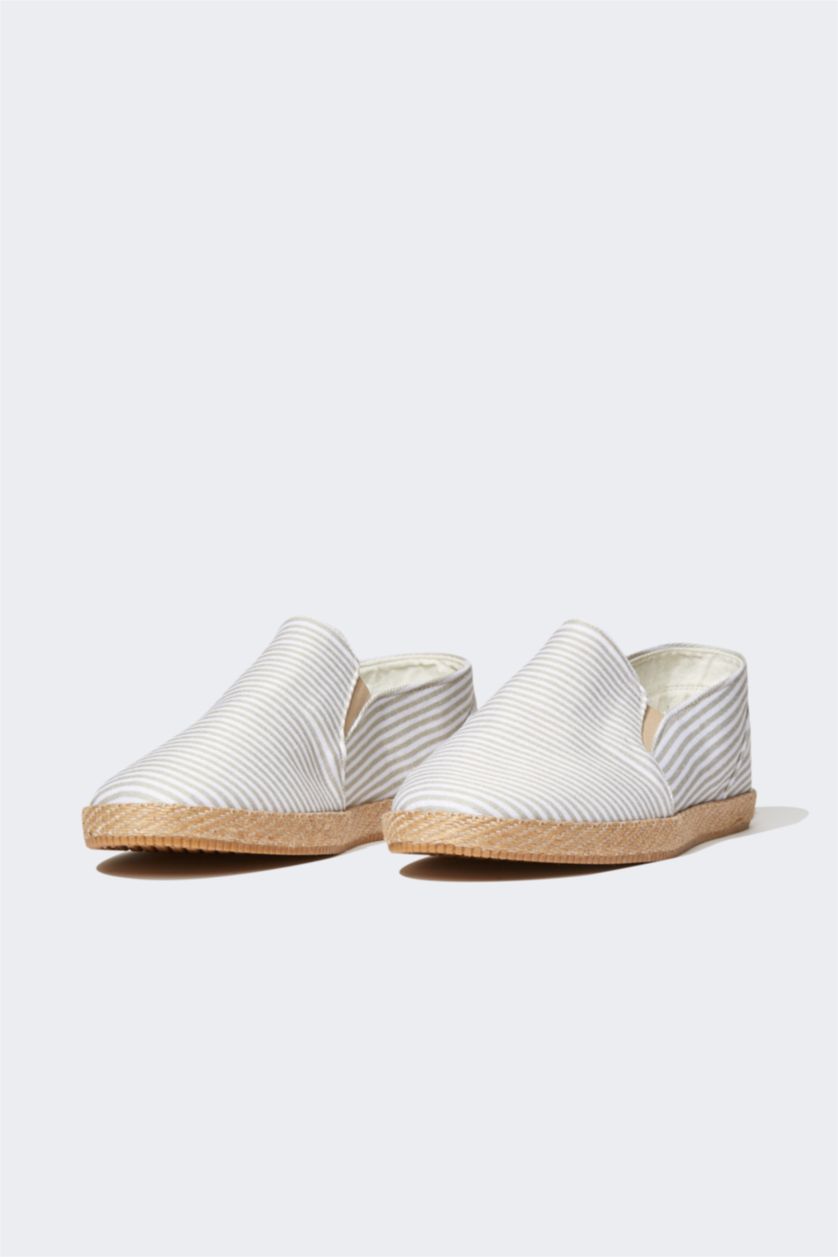 Мужчины Темно-бежевый Обувь эспадрильи в полоску для мужчин