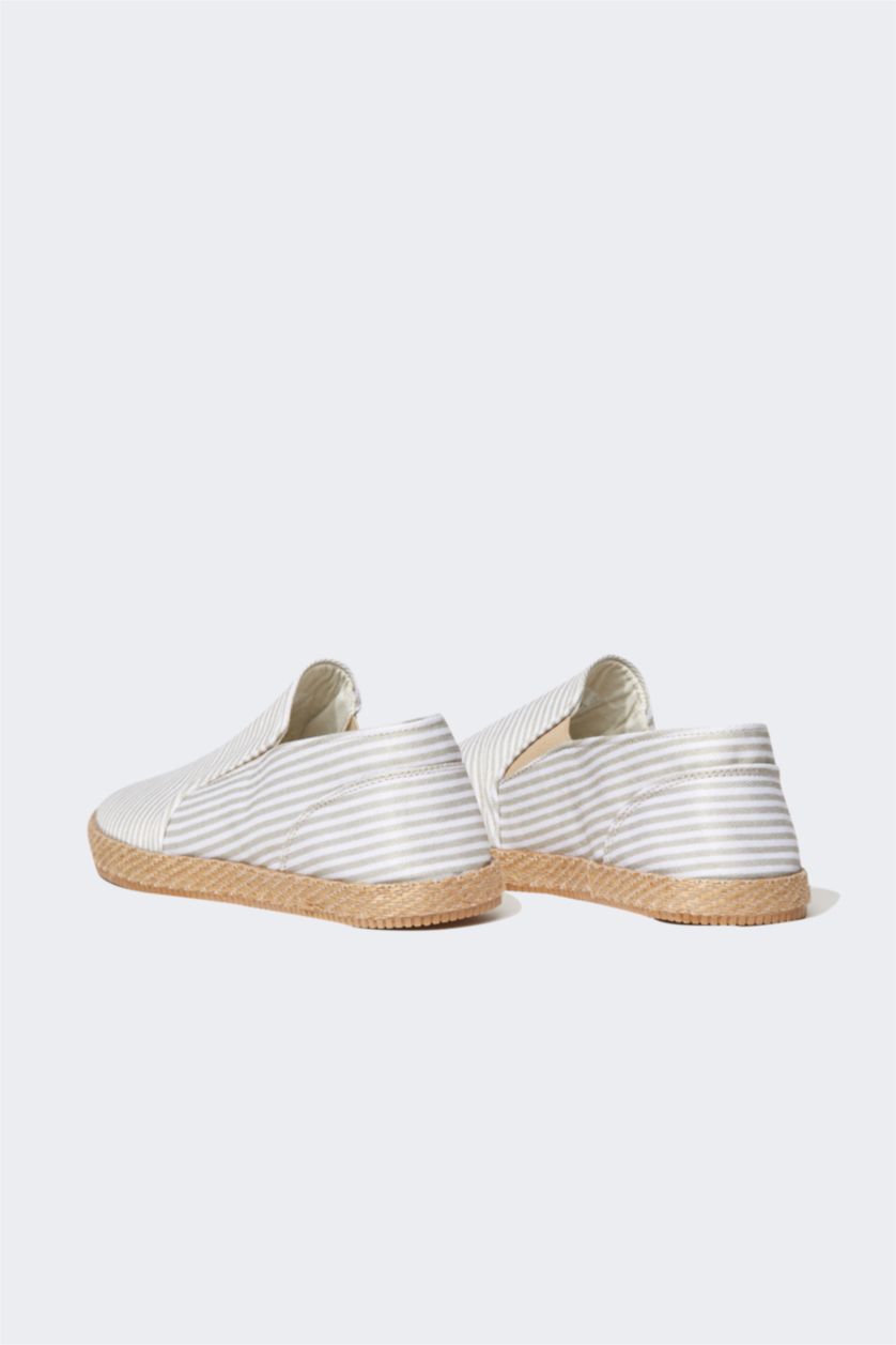 Мужчины Темно-бежевый Обувь эспадрильи в полоску для мужчин