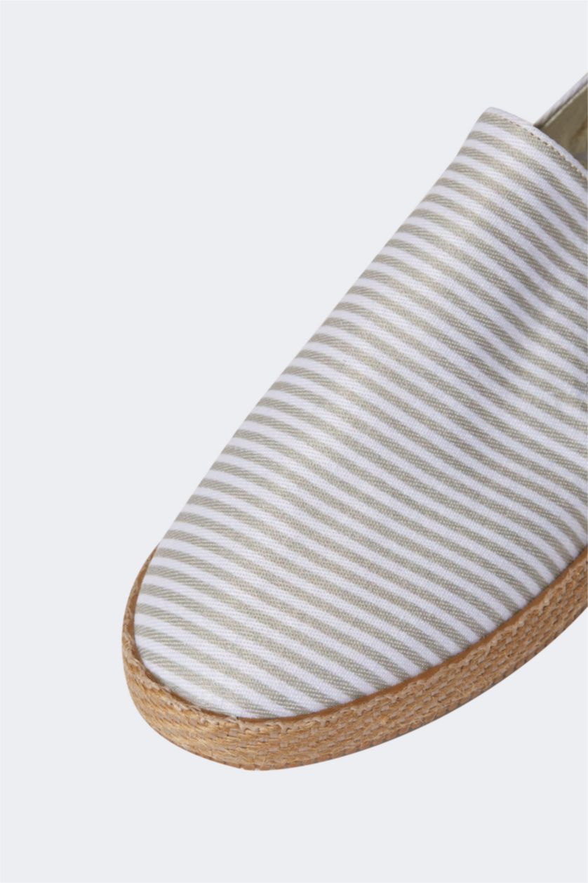 Мужчины Темно-бежевый Обувь эспадрильи в полоску для мужчин