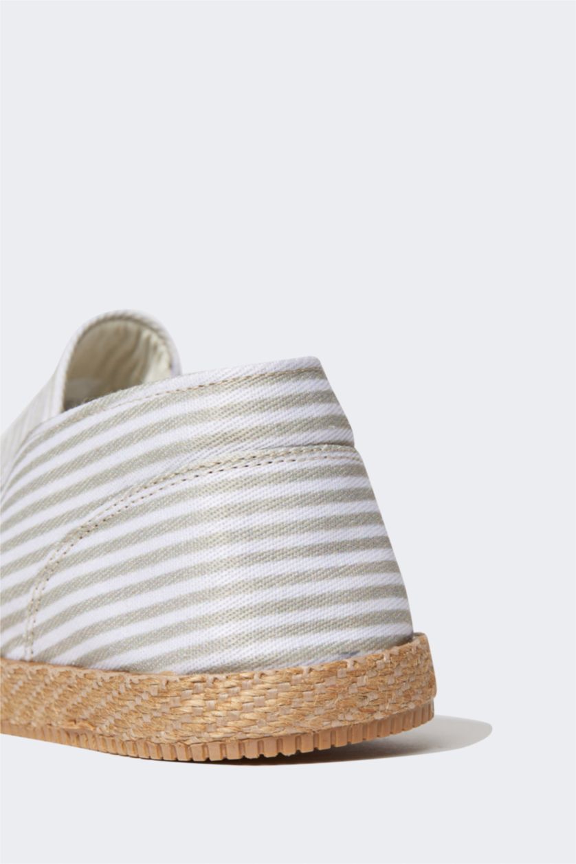 Мужчины Темно-бежевый Обувь эспадрильи в полоску для мужчин