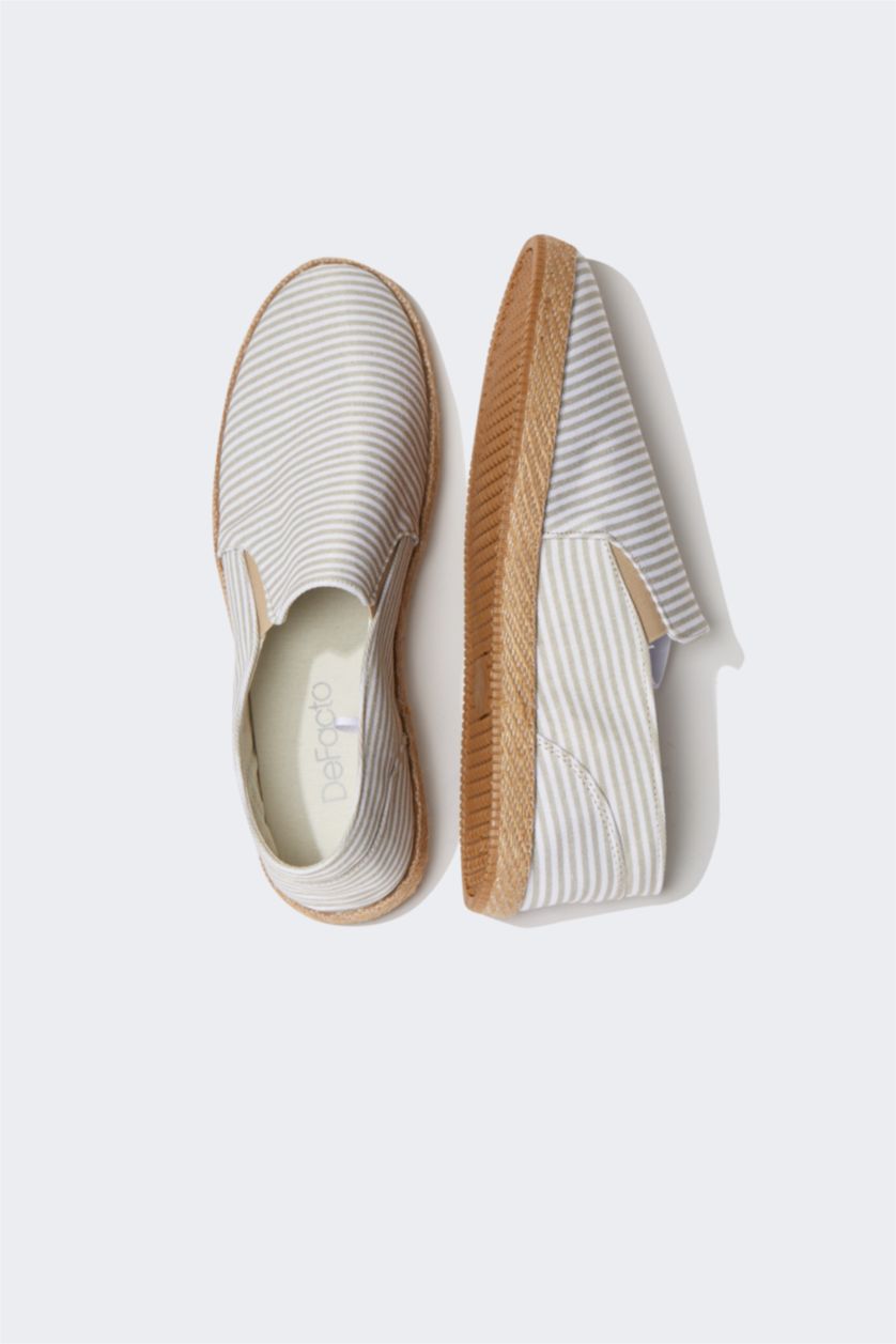 Мужчины Темно-бежевый Обувь эспадрильи в полоску для мужчин