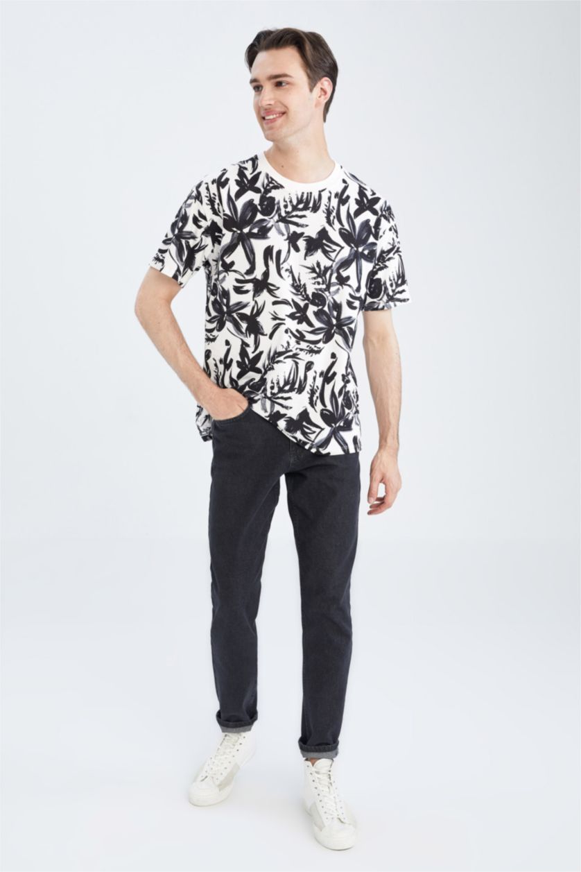 MAN Ecru Boxy Fit Short Sleeve T-Shirt