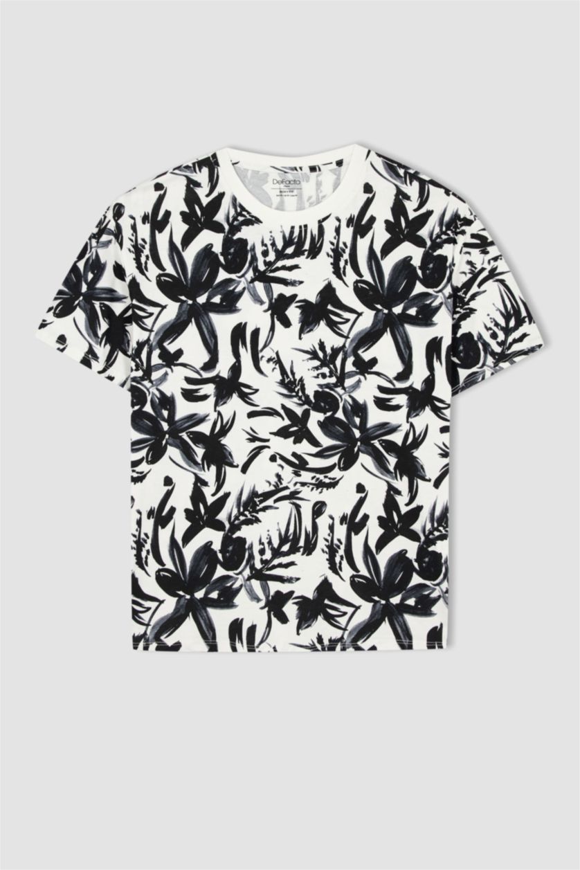 MAN Ecru Boxy Fit Short Sleeve T-Shirt