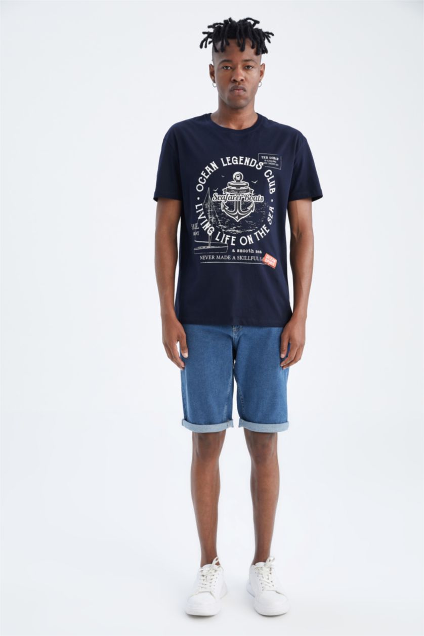 رجال كحلي Regular Fit Short Sleeve T-Shirt