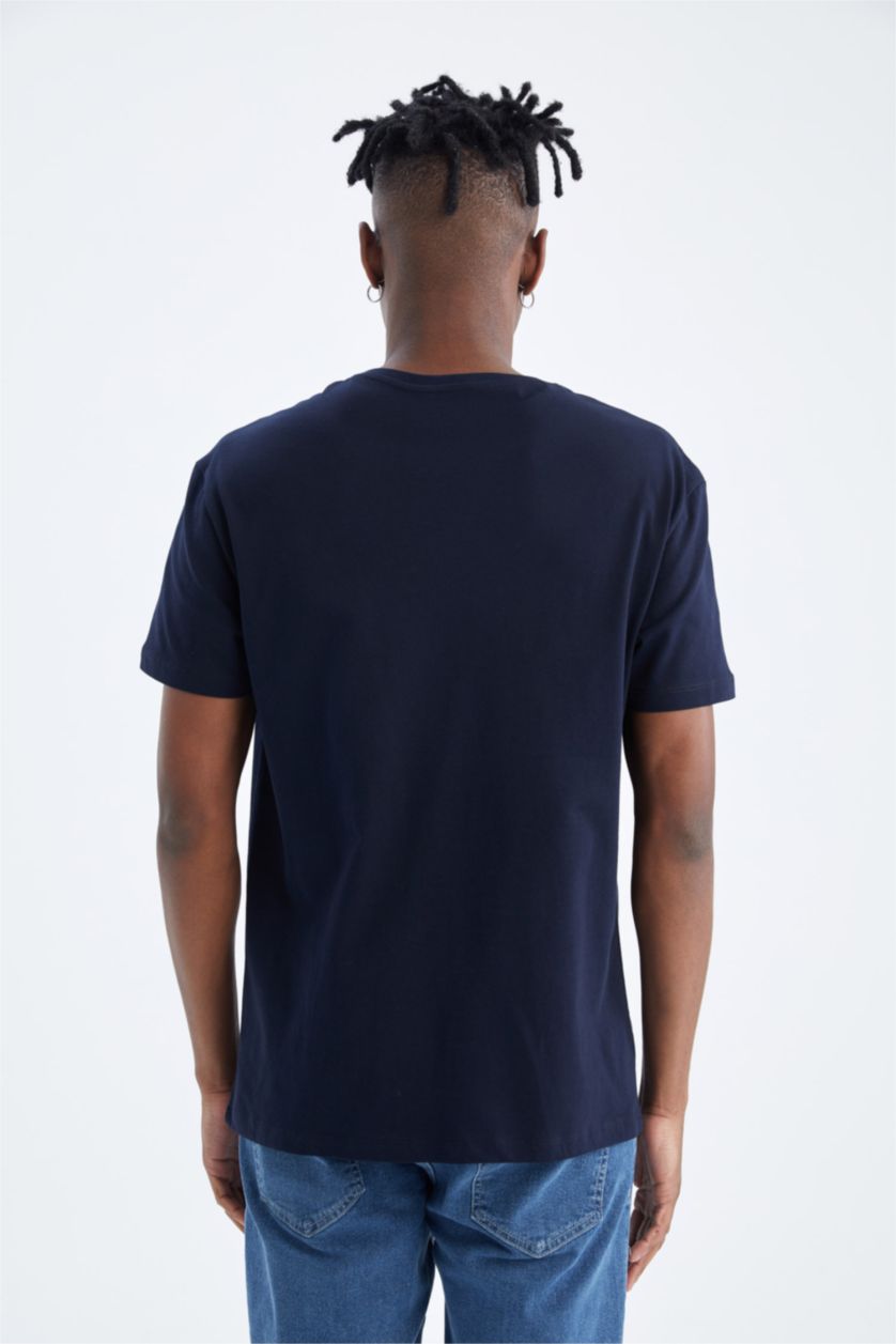 رجال كحلي Regular Fit Short Sleeve T-Shirt