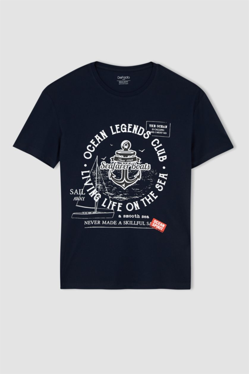 رجال كحلي Regular Fit Short Sleeve T-Shirt