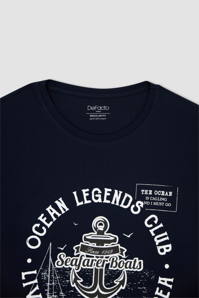 رجال كحلي Regular Fit Short Sleeve T-Shirt