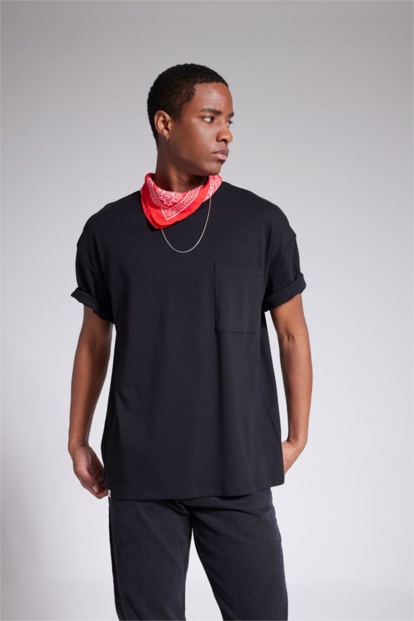 MAN Black Boxy Fit Short Sleeve T-Shirt