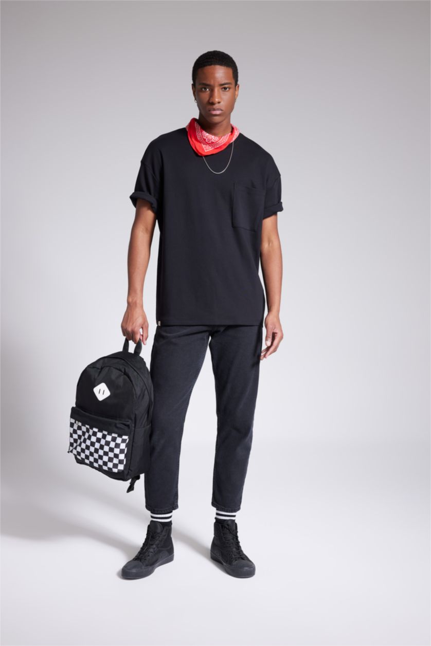 MAN Black Boxy Fit Short Sleeve T-Shirt