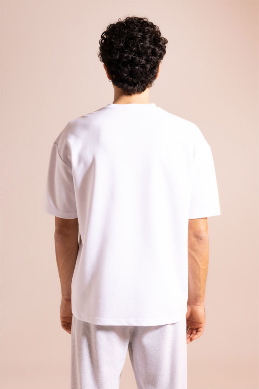 رجالي أبيض Oversize Fit Short Sleeve T-Shirt