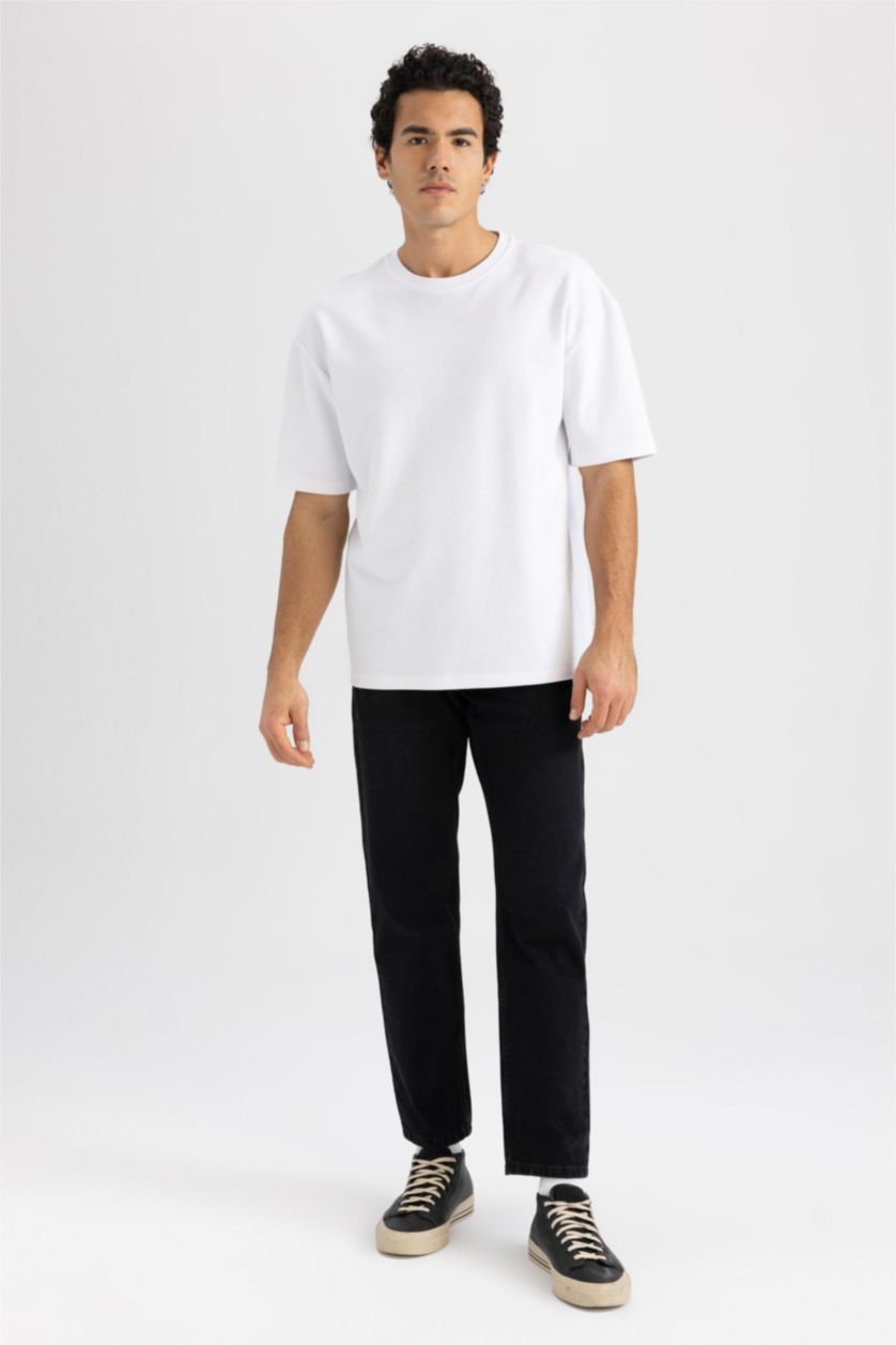 رجالي أبيض Oversize Fit Short Sleeve T-Shirt