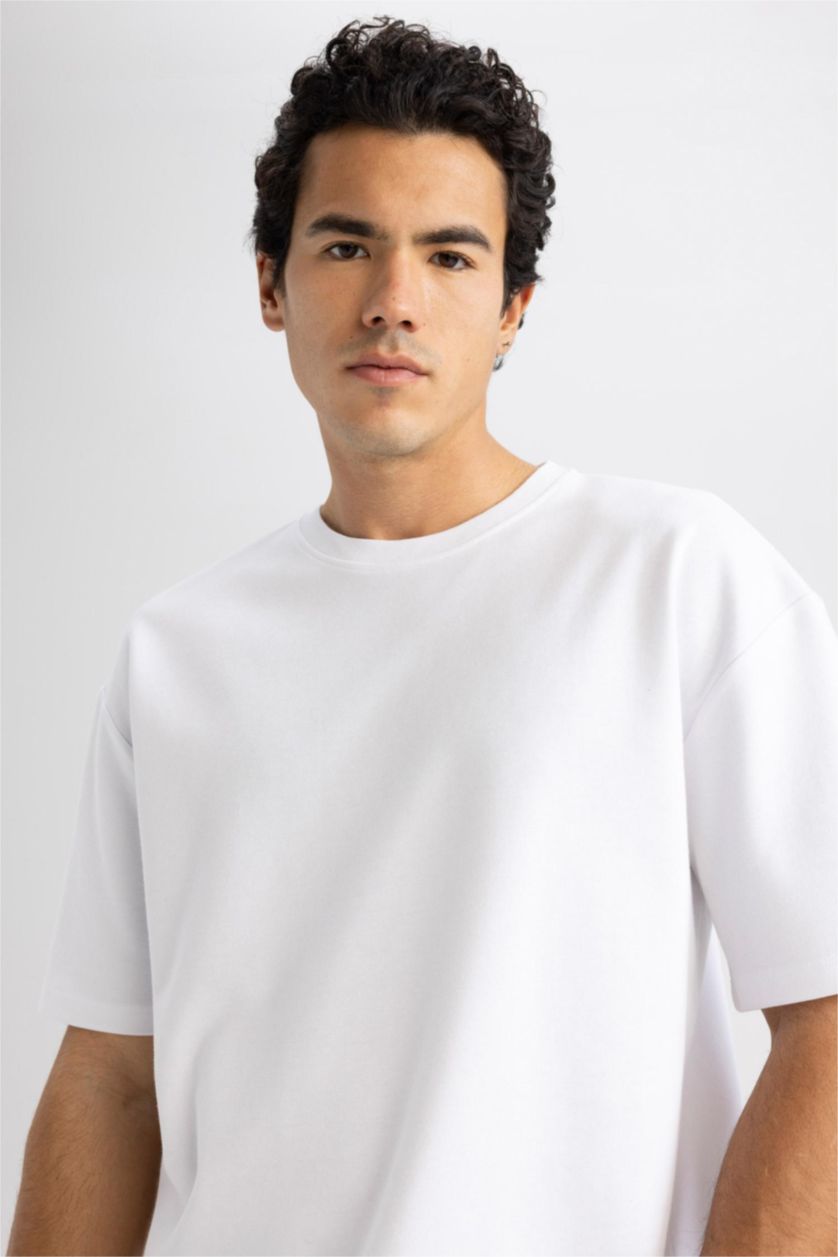 رجالي أبيض Oversize Fit Short Sleeve T-Shirt