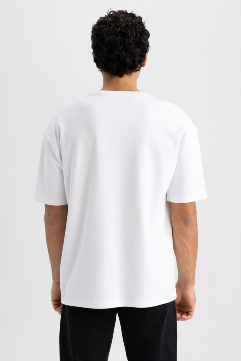 رجالي أبيض Oversize Fit Short Sleeve T-Shirt