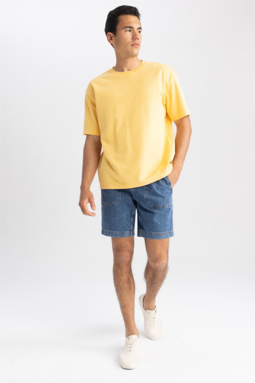 HOMME Jaune T-shirt à manches courtes Coupe Oversize